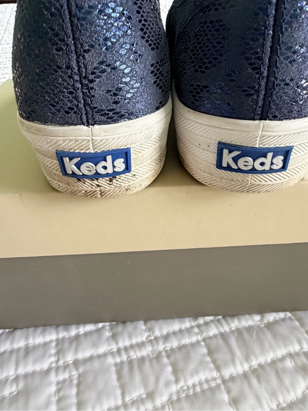 Keds Classic Women's Slip-On Sneakers - Navy Lace - Picture 5 of 5